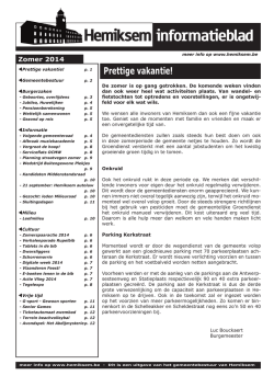 Informatieblad juli-augustus 2014