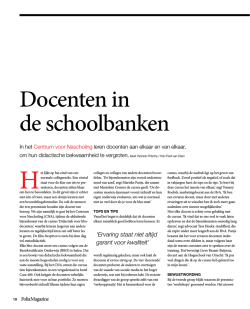 Docenten in de schoolbanken