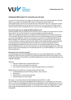 Individueel BKO-traject VU: instructie voor de tutor