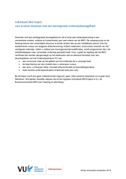Individueel BKO-traject voor ervaren docenten met een