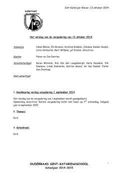 verslag 2 dd 13 oktober 2014 - Sint