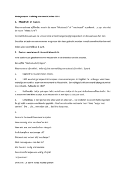 Eindejaarquiz Stichting MestreechOnline 2014. 1. Maastricht en