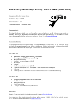 Vacature Programmamanager Stichting Chimbo in de Boé (Guinee