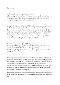 Goeiemorgen, Welkom op de jaaropening van Consortia