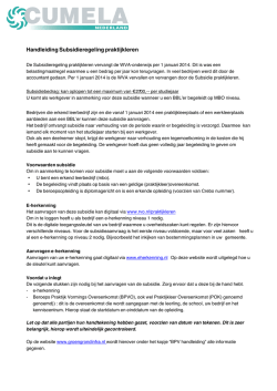 Handleiding Subsidieregeling praktijkleren
