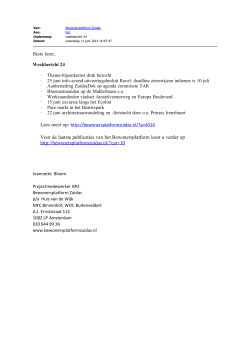 Voor de laatste publicaties van het Bewonersplatform leest u verder