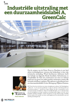 Industri&euml;le uitstraling met een duurzaamheidslabel A, GreenCalc