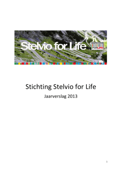 Jaarverslag 2013 - Stelvio for Life