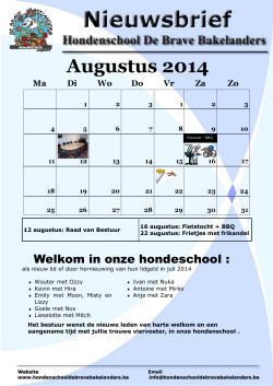 Aug 2014 - Hondenschool De Brave Bakelanders
