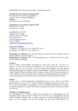 De Bazuin 15 augustus 2014 - Hervormde gemeente Polsbroek en