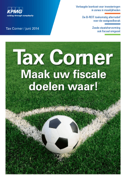 Tax Corner - Maak uw fiscale doelen waar