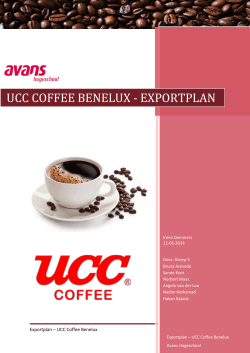 ucc coffee benelux - exportplan