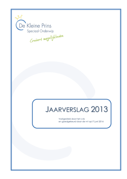 Jaarverslag 2013 - De Kleine Prins