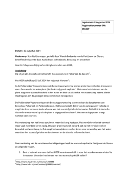Ingekomen: 8 augustus 2014 Registratienummer DM: 855339