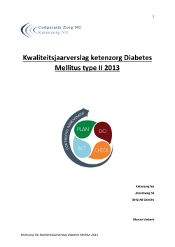 Kwaliteitsjaarverslag Diabetes Mellitus 2013 Ketenzorg NU