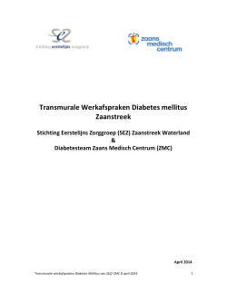 Transmurale werkafspraken DM (RTA) SEZ Zaanstreek 2014