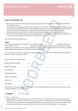 Overeenkomst Multidisciplinaire zorg DM 2015 (voorbeeld