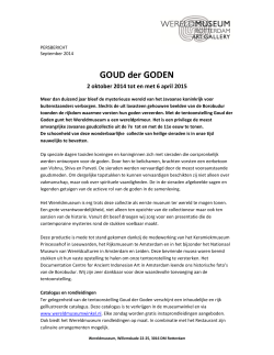 Persbericht Goud der Goden – Nederlands