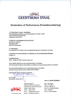 Declaration of Performance ( DoP )