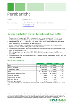 het volledige persbericht