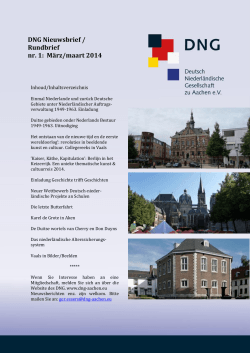 Newsletter März 2014 - Deutsch-Niederländische Gesellschaft