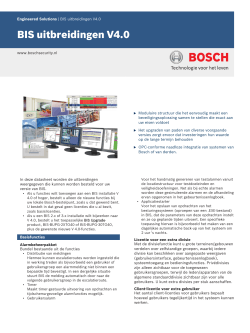 BIS uitbreidingen V4.0 - Bosch Security Systems