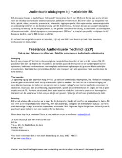 Freelance Audiovisuele Technici (ZZP)