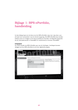 Bijlage 1: BPS-ePortfolio, handleiding