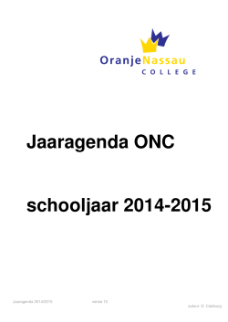 Jaaragenda ONC schooljaar 2014-2015