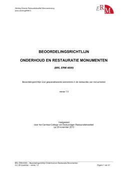 beoordelingsrichtlijn onderhoud en restauratie monumenten