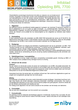 Infoblad Opleiding BRL 7700