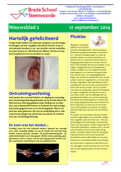 Nieuwsblad 2 12 september 2014 Hartelijk gefeliciteerd
