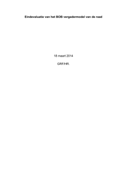 Eindevaluatie van het BOB vergadermodel van de raad 18 maart