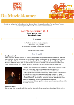 Concert van 25 januari 2014 door Luca Bognar en Jaap Kooi.