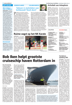 Bob Iken helpt grootste cruiseschip haven Rotterdam in