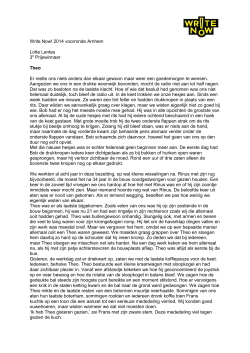 Write Now! 2014 voorronde Arnhem Lotte Lentes 3e Prijswinnaar
