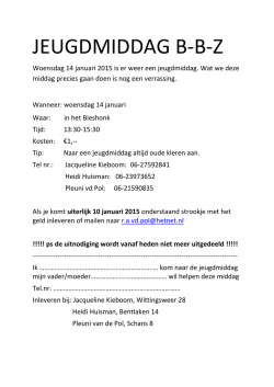 JEUGDMIDDAG B-B-Z