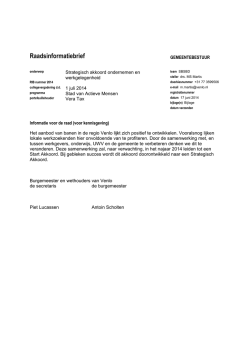 Raadsinformatiebrief STRAK Ondernemen
