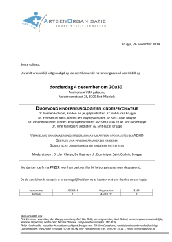 Duoavond kinderneurologie en kinderpsychiatrie - 2014-12