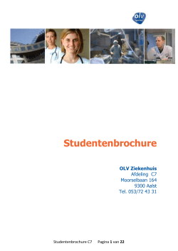 Studentenbrochure C7 - OLV Ziekenhuis Aalst