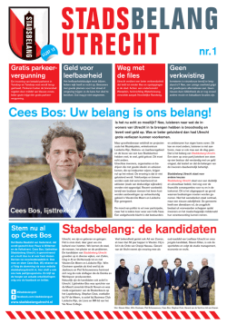Cees Bos: Uw belang is ons belang!
