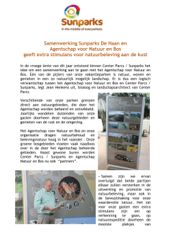 Samenwerking Sunparks De Haan en Agentschap voor