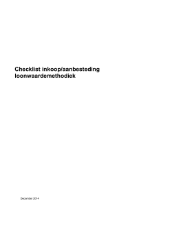 Checklist aanbesteding loonwaardemethodiek