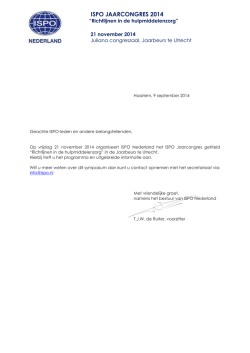 ISPO JAARCONGRES 2014 - Faculteit der Bewegingswetenschappen