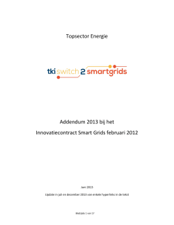 Addendum 2013 bij Innovatiecontract Smart Grids 2012