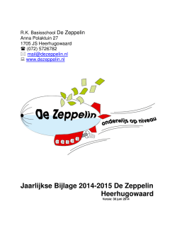 Jaarlijkse Bijlage 2014-2015 De Zeppelin Heerhugowaard