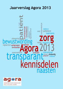 Jaarverslag Agora 2013 - Agora landelijk ondersteuningspunt