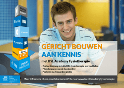 brochure BSL Academy Fysiotherapie