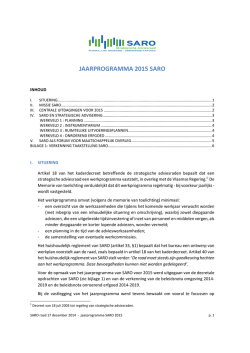 JAARPROGRAMMA 2015 SARO