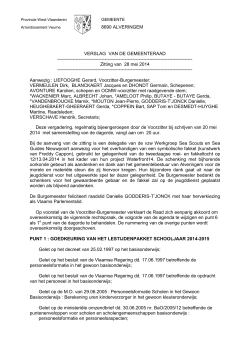 Verslag 28/05/2014 - Gemeente Alveringem
